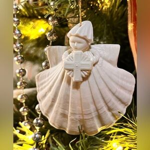 Margaret Furlong 1993 Radiant Cross Collector Ornament Porcelain Bisque Festive
